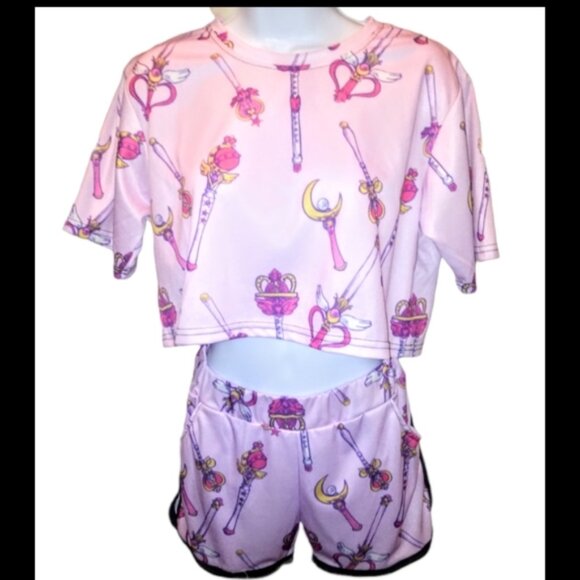 Sailor moon vintage womens pink pajamas - Picture 1 of 3
